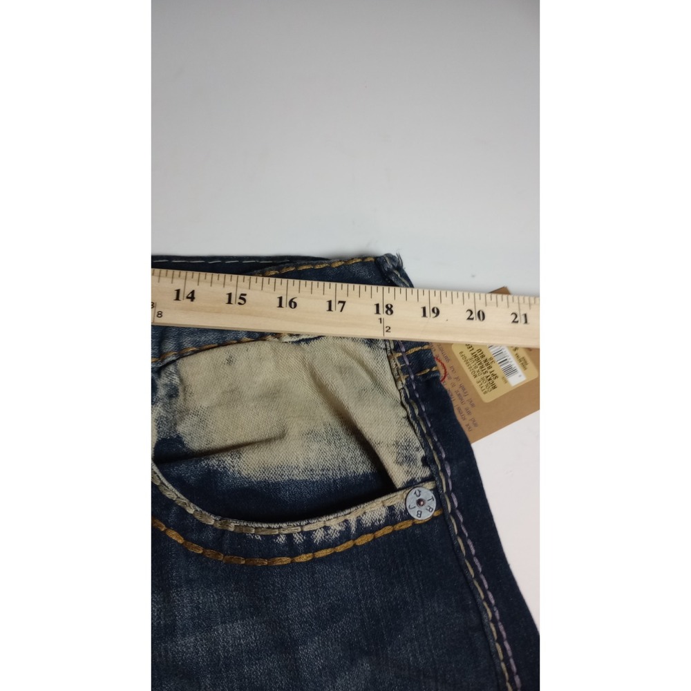 NWT Vintage True Religion World Tour Ricky Strt Leg Brown/Blue Sz 38 Made in USA - Picture 10 of 13
